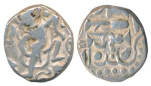 Gurjara Pratihara, Bhoja I, Silver Adivaraha Dramma, 3.7g, obv.Boar or Varaha incarnation 