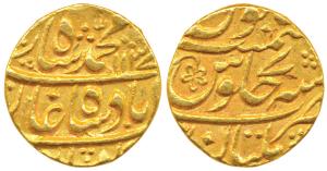 Muhammad Shah (AH 1131-1161; 1719-1748 AD), Gold Mohur, 10.94g, Multan Mint, AH 1137/7, co