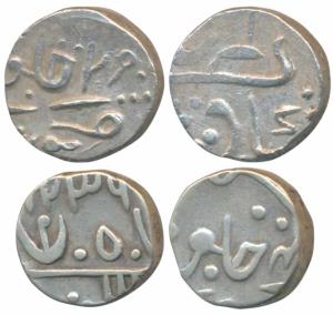 Dulep Singh (AH 1241-1281, 1825-1864 AD), Silver ½ Rupee, Deogarh Mint, AH 1236; Sawant Si