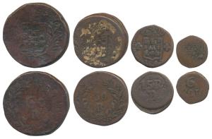 Damao, Maria II (1834-1853 AD), Copper 60 Reis, 30 Reis & 15 Reis, 184X, 184X & 1847; Goa,