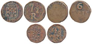 Goa, Maria II, Copper 7½ and 4½ Reis, 4.3g & 2.5g, obv. crowned arms, rev. value within sp