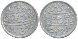 Farrukhabad Mint, Silver Rupee, 11.16g, in the name of Shah Alam II, RY 45, plain edge (KM