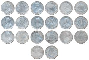 George V, Silver Rupee, 1913 (3); 1914; 1916 (6). Very Fine. (10)