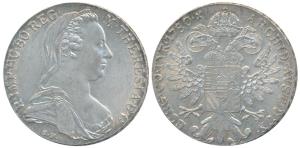 Austria, Maria Theresa, Silver Thaler, 27.92g, 1780, (KM 1866). Restrike, Extremely Fine.