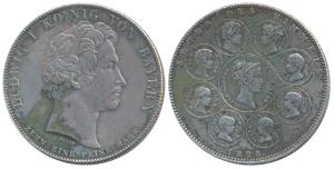 Germany, Ludwig I, Silver Thaler, 27.8g, 1828, Blessings of Heaven on the Royal Family, re