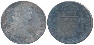 Mexico, Carlos IV, Silver 8 Reales, 1806, Mexico City. (KM 110). Very Fine+.