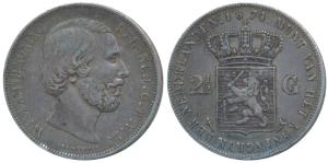 Netherlands, Willem III Koning, Silver 2 ½ Gulden, 24.9g, 1874 (KM 82). Very Fine+.