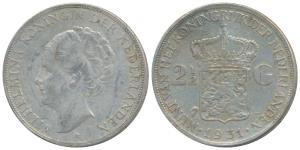 Netherlands East Indies, Wilhelmina I Silver 2 ½ Guilden, 24g, 1931 (KM 165). Very Fine.