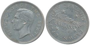 New Zealand, George VI, Silver Crown, 28.28g, 1949, Proposed Royal Visit (KM 22). Extremel