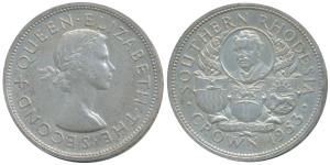 Southern Rhodesia, Half Silver Crown, 28.2g, 1953, Elizabeth II, Birth of Cecil Rhodes Cen
