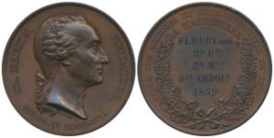Claude Martin, Copper Medal, 62.3g, 1867, obv. bust to right, rev. La Martiniere (name of 