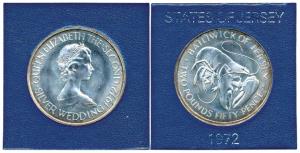 Bailiwick of Jersey, Silver 2 pounds 50 Pence, Silver Wedding Anniversary of Queen Elizabe