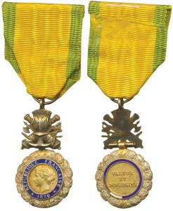 France, Medaille Militaire, Silver, Gold Gilt and Enamel, World War I, obv. liberty at cen