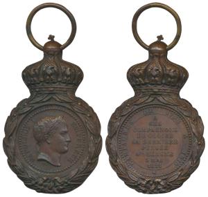 Napoleon, Bronze Campaign Medal, 1845, obv. bust of the Emperor with laurel wreath surmoun