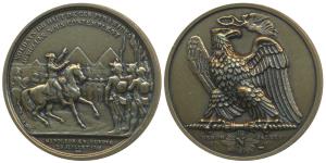 Napoleon, Bronze Egypt Medal, obv. Napoleon on horseback addressing the army in Egypt, Pyr
