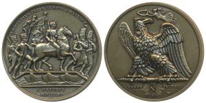 Napoleon, Bronze Medal, Crossing the Rhine, obv. Napoleon on horseback crossing the Rhine,