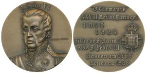 Indo Portuguese Monarchs, Bronze Medal, Joao VI (1816-26), rev. his life events and coat o