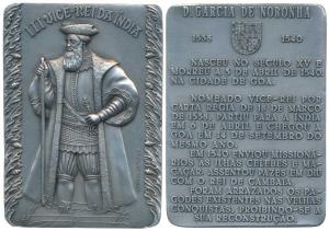 Third Viceroy of India Garcia De Noronha, Rectangle Heavy Silver Medallion, obv. full leng