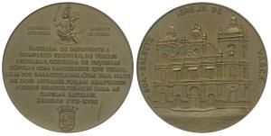 The Varca Church, Salsete, Bronze Medallion, obv. Church Building with legend, rev. histor