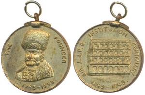 Gold Gilt on Bronze Medal, 26g, 100 Years of the Sir J. J. Parsee Benevolent institution, 