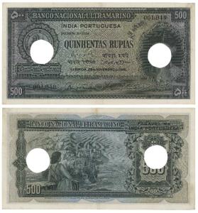 Indo-Portuguese, Quinhentas (500) Rupias, 1945, Banco Nacional Ultramarino (J&R 12.34.2). 