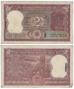 Rupees 2 bundle, signed K. R. Puri. Uncirculated. (100)