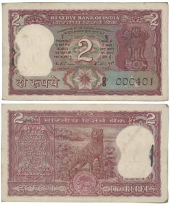 Rupees 2 bundle, signed K. R. Puri. Uncirculated. (100)