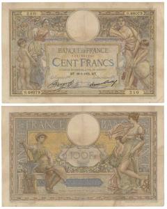 France, 100 Francs, 1935 (KM 78). Very Fine+.