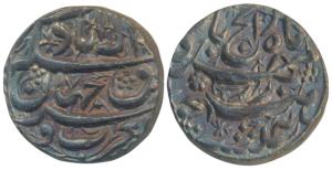 Akbar, Silver Rupee, 11.43g, Allahabad Mint, rebellion issue of Jahangir, mint name at top
