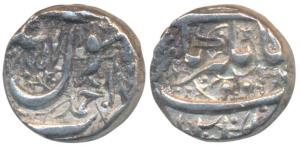 Jahangir, Silver ½ Rupee, 5.6g, Ahmednagar Mint, Kalima on rev. (KM 134.1). About Extremel