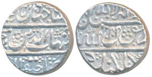 Shah Jahan, Silver Rupee, 11.4g, Golkonda Mint, slightly crude in style (KM 223.1). Extrem