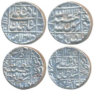 Shah Jahan, Silver Rupee, 11.3g, Surat Mint, RY13; 11.4g, Lahore Mint, AH 1064/27. Very Fi
