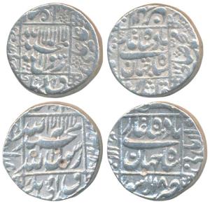 Shah Jahan, Silver Rupee, 11.3g, Surat Mint; 11.3g, Lahore Mint, RY 18. Very Fine. (2)