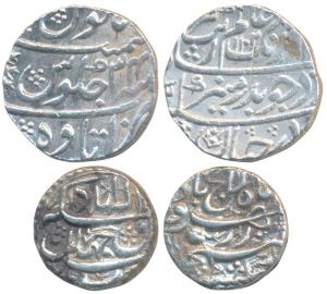 Aurangzeb, Silver Rupee, 11.4g, Itawa Mint, AH 1102/34, (KM 300.39); Akbar, Silver Rupee, 