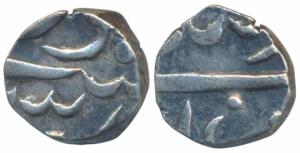 Miraj (Murtazabad) Mint, Silver ¼ Rupee, 2.68g, in the name of Shah Alam II (KM 137). Much