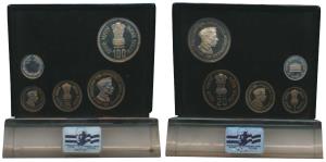 1989 Proof Set, Jawaharlal Nehru Centenary, set of 4, Rupee 1 to 100 with Stand. In immacu