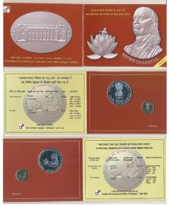 2010 Uncirculated Set, Income Tax 150 years of building India, Chanakya, set of 2, Rupees 
