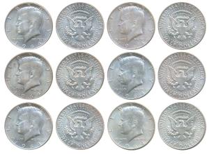 United States of America, Kennedy, Silver ½ Dollar (6), each 12.5g, 1964. Extremely Fine. 