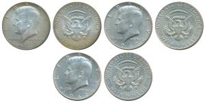 United States of America, Silver ½ Dollar, Kennedy, 40% Silver Dollar 1967 (3). Very Fine+