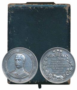 Visit to India, Silver Medal, obv. bust of His Royal Highness Prince Albert Victor wearing