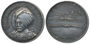 Gulmarg Golf Club, Silver Medal, obv. Maharaj Hari Singhji Bahadur wearing a turban in mil