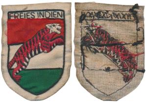 Azad Hind cloth badge, comprising of the logo. Very Rare. Free India Legion or 950th (Indi