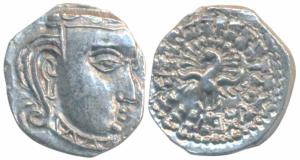 Guptas, Skandagupta, Silver Drachma, Madhyadesha type, obv. bust of the ruler to right, re