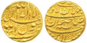Shah Jahan (AH 1037-1068; 1628-1658 AD), Gold Mohur, 10.91g, Surat Mint (mint name partial