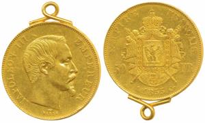 France, Napoleon III, Gold 50 Francs, 16.44g, 1857 A, Paris Mint, obv. laureate head, rev.