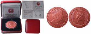 Ascension Islands, Elizabeth II, Silver Crown (coloured), 28.28g, 175th Anniversary of the