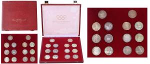 Austria, Proof Set of 14, Silver 100 Schilling (14), each 23.93g, XII Winter Olympics Inns