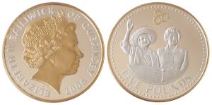 Bailiwick of Guernsey, Elizabeth II, Silver 5 Pounds, 28.28g, 2006, Queen Elizabeth's 80th