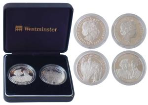 Bailiwick of Jersey & Bailiwick of Guernsey, Queen Elizabeth II, Silver 5 Pounds, 28.28g, 