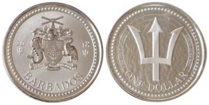 Barbados, Silver, 1 Dollar, 31.1, 2018, obv. Pride And Industry, rev. trident above value,